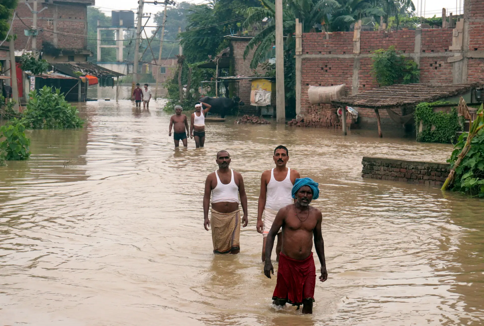 Flooded neighbourhood in Bihar